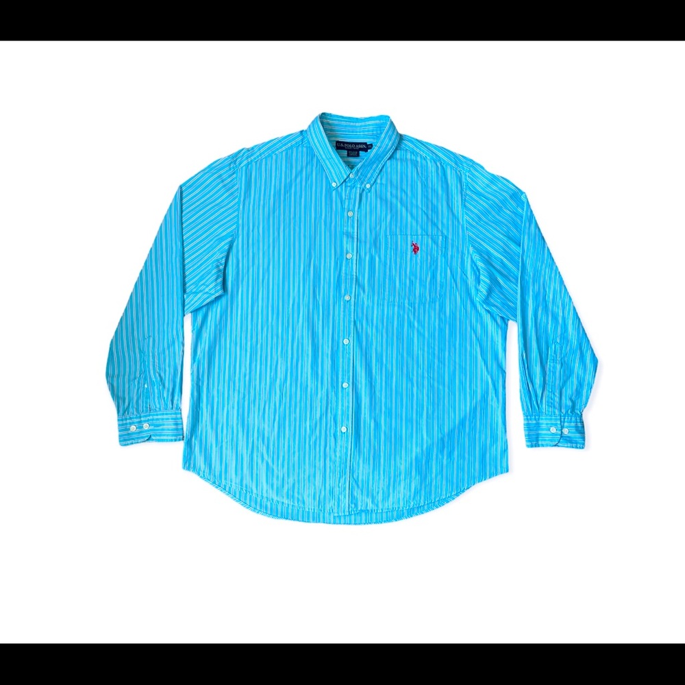 U.S.POLO ASSN . Size-XXL Sky-Blue Stripes Shirt
